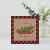 Carte Dock Les Halls Christmas Tree Canoe Plaid Photo (Debout devant)