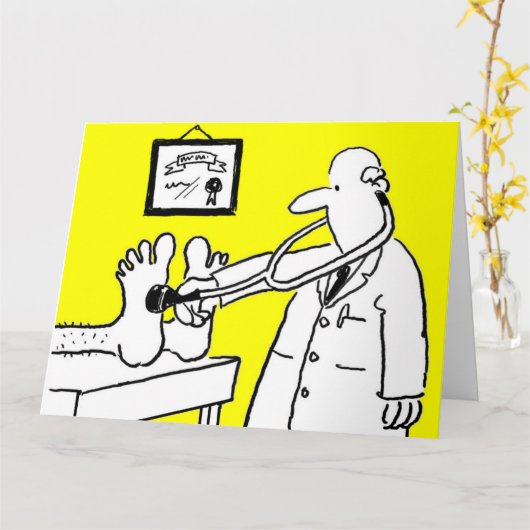Carte Docteur avec stéthoscope (Fleur jaune)