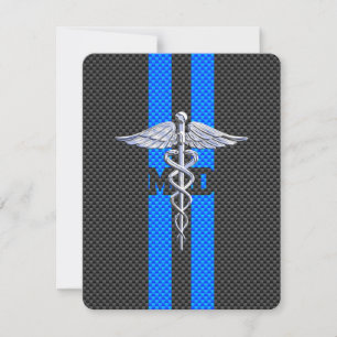 Carte Docteur en médecine MD Caducée sur impression en f