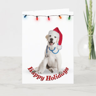 Carte Docteur Retrior du Labrador Christmas