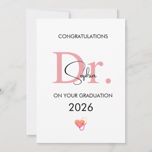 Carte Doctor Graduation Personalized Name Class 2026 (Devant)