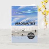 Carte Doctorat en aéronautique Félicitations (Fleur jaune)