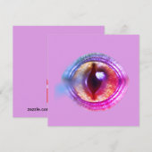 Carte d'oeil magique Enchantée Imaginaire violet D (Devant / Derrière)