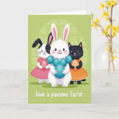 Carte d'œuf d'amis d'animaux de fête (Fleur jaune)
