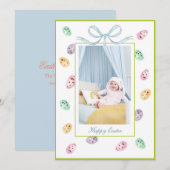 Carte d'Oeuf de Pâques à l'aquarelle mignonne avec (Devant / Derrière)