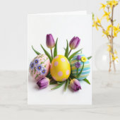 Carte d'œuf décoré de printemps (Fleur jaune)