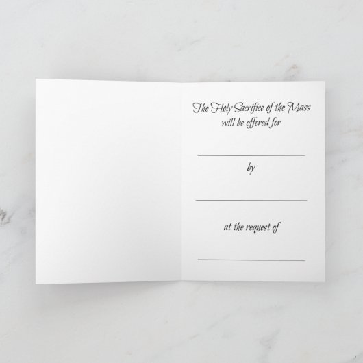 Carte d'offrande de messe catholique (Intérieur)