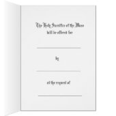 Carte d'offrande de messe catholique du Sacré-Cœur (Intérieur (Droit))