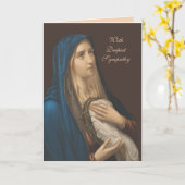 Carte d'offrande de messe catholique Vierge de sym (Fleur jaune)