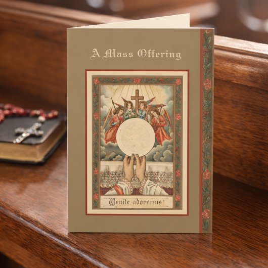 Carte d'offrande de messe de Noël catholique