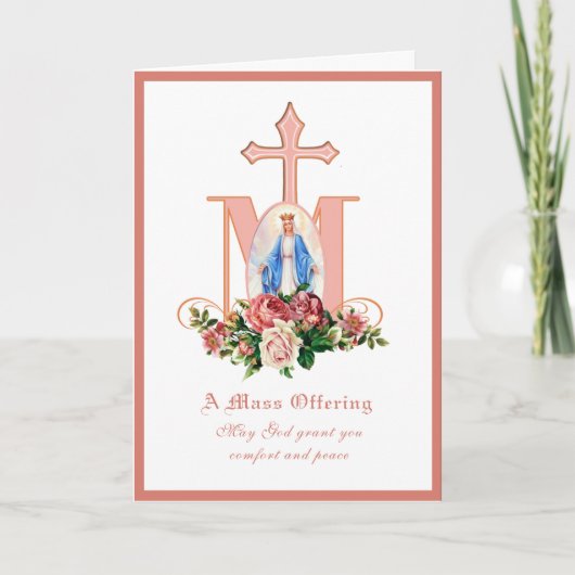 Carte d'offrande de messe de sympathie catholique (Devant)