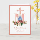 Carte d'offrande de messe de sympathie catholique (Fleur jaune)