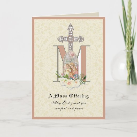 Carte d'offrande de messe de sympathie catholique (Devant)