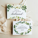 Carte d'offre de Bridesmaid Roses blanches<br><div class="desc">Posez la question avec cette belle carte ! Modifiez facilement le nom et le message à l'arrière - puis ajoutez au panier !</div>