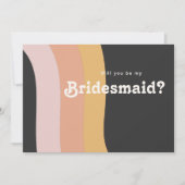 Carte d'offre moderne Retro Rainbow Dark Bridesmai (Devant)