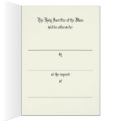 Carte d'offre traditionnelle catholique de Noël (Intérieur (Droit))