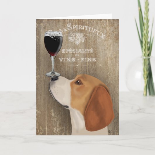 Carte Dog Au Vin Beagle (Devant)