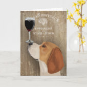 Carte Dog Au Vin Beagle (Fleur jaune)