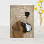 Carte Dog Au Vin Boxer (Fleur jaune)