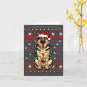 Carte Dog Christmas, German Shepherd Christmas Lights Ug (Fleur jaune)