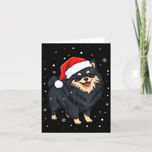 Carte Dog Holiday Meranian Dog Santa Illustration - Fluf (Devant)