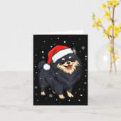 Carte Dog Holiday Meranian Dog Santa Illustration - Fluf (Fleur jaune)
