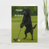 Carte Dog Lover funny birthday card Lab at the Tee (Devant)