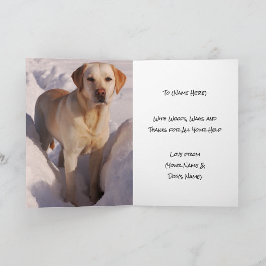 Carte Dog or Puppy Thank You with Custom Photo / Text (Intérieur)