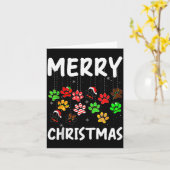 Carte Dog Paw Merry Christmas Pajamas Puppy Dog Lover Xm (Fleur jaune)