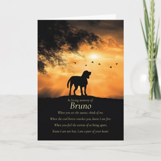 Carte Dog Pet Sympathy Custom Name With Spiritual Poem  (Devant)