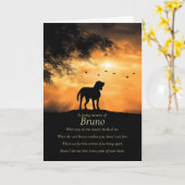 Carte Dog Pet Sympathy Custom Name With Spiritual Poem  (Fleur jaune)