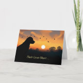 Carte Dog Sympathy Loss of Dog Silhouetted in Sunset  (Devant)