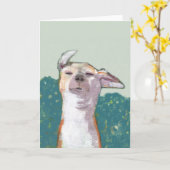 Carte Dog Wind Greeting Card (Fleur jaune)