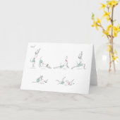 Carte 'Doga' - lévrier faisant du yoga (Fleur jaune)