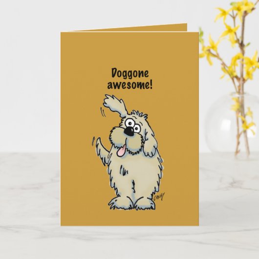Carte Doggone awesome ! (Fleur jaune)