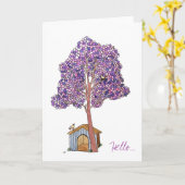 Carte Doghouse, Bonjour... (Fleur jaune)