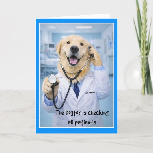 Carte Dogtor Checking On You Get Well Card  ST-3 (Devant)