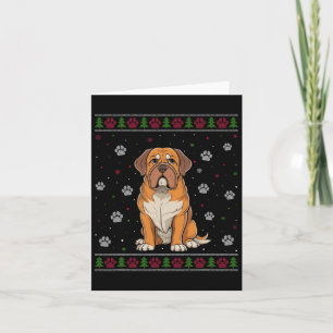 Carte Dogue De Bordeaux Chandail de Noël Xmas Animal Chi