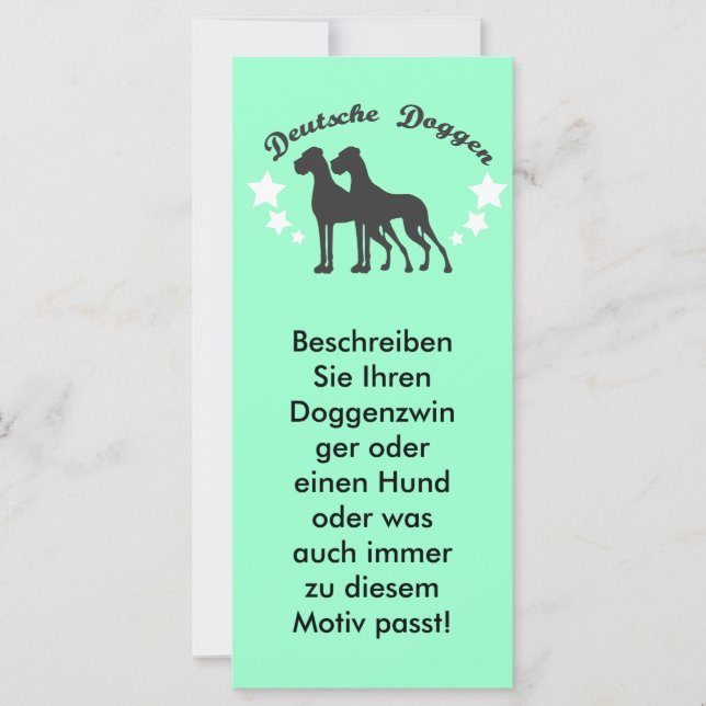 Carte Dogues allemands (Devant)