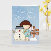 Carte Doigts de pieds froids, cœur chaud - Ange d'hiver (Fleur jaune)