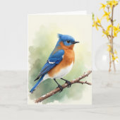 Carte d'oiseau à branche mouchetée (Fleur jaune)