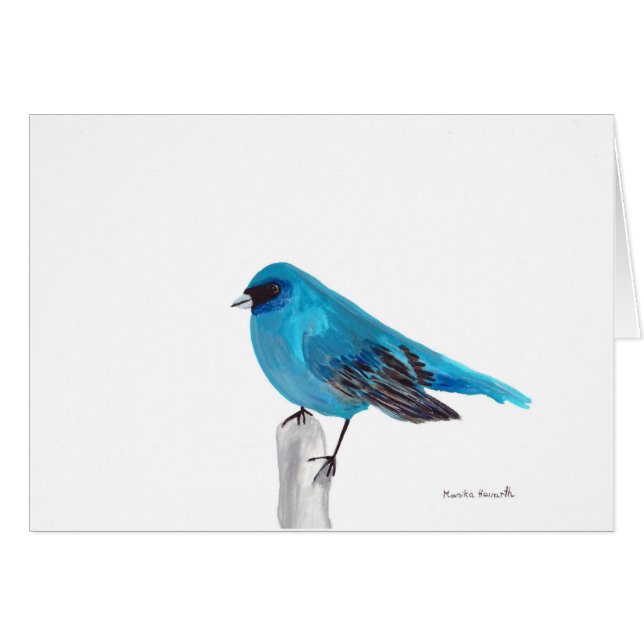 Carte d'oiseau bleu (Devant horizontal)