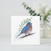 Carte d'oiseau d'art Bluebird (Debout devant)