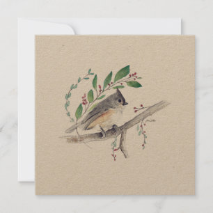 Carte d'oiseau d'Art Tufted Titsouris