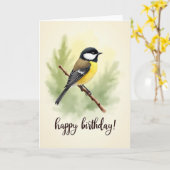 Carte d'oiseau de branche douce (Fleur jaune)