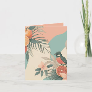 Carte d'oiseau de Humming Tropical