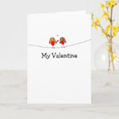 Carte d'oiseau de la Saint-Valentin (Fleur jaune)