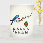 Carte d'oiseau de vacances Fa La La (Fleur jaune)