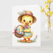 Carte d'oiseau joyeux printemps (Fleur jaune)