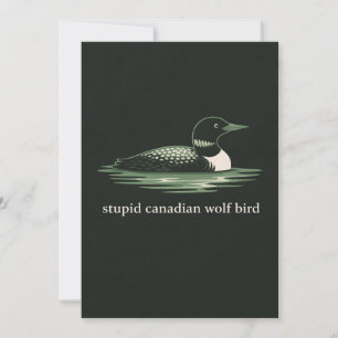 Carte d'oiseau loup canadien stupide